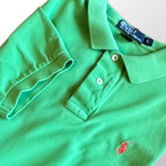 Polo Ralph Lauren Polo Men’s Large‎ Kelly Green with Orange Pony short sleeve - Picture 1 of 10